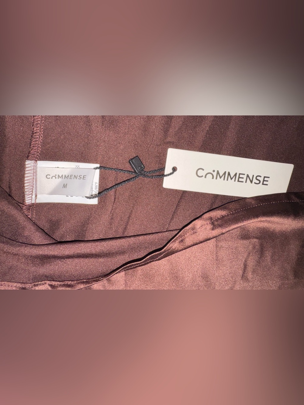 Commence Brown Tie-Strap Silky Maxi Dress size Medium - Picture 3 of 6